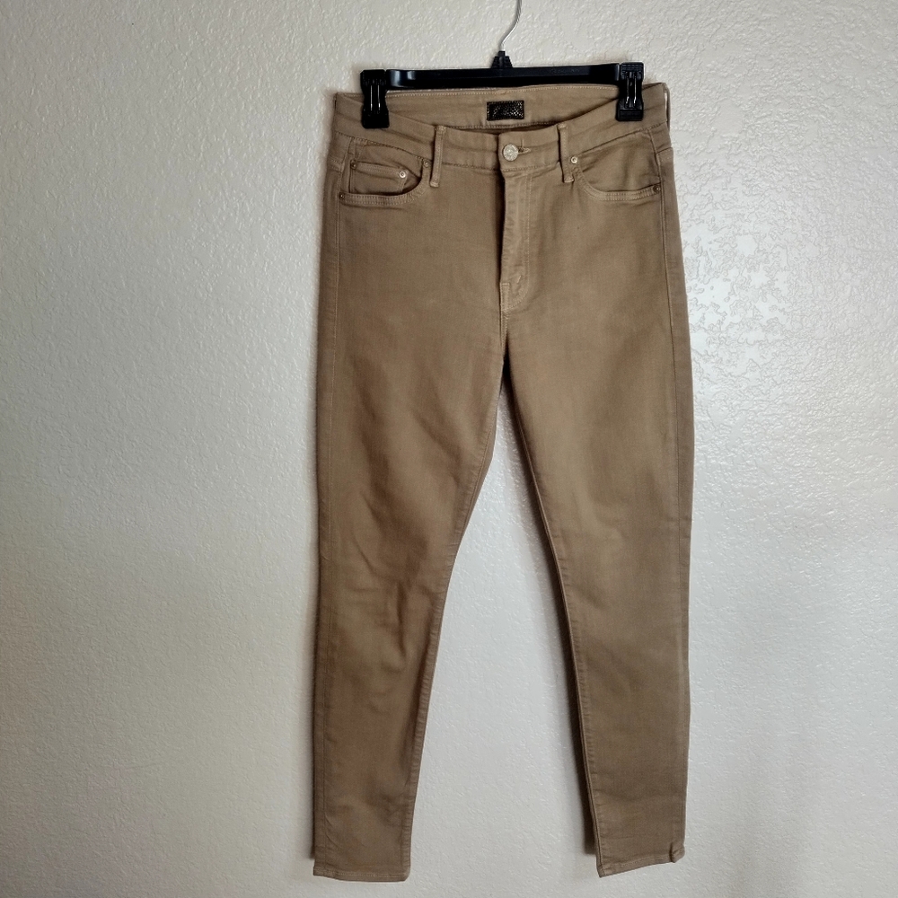 Mother high waisted looker Skinny In tan Sz 28